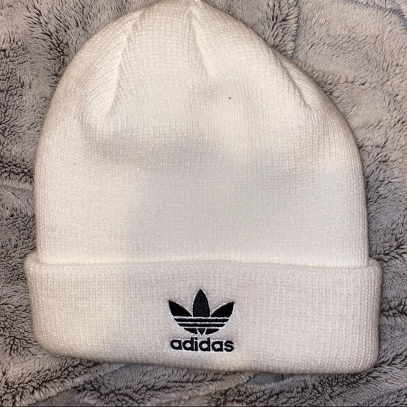 Adidas originals trefoil white black beanie hat - Picture 5 of 7